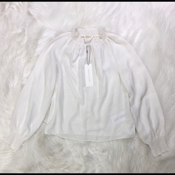 Veronica Beard Silk Abel White Long Sleeve Blouse - Picture 2 of 3